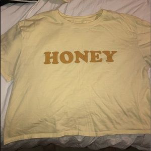 Yellow Cropped Graphic Tee